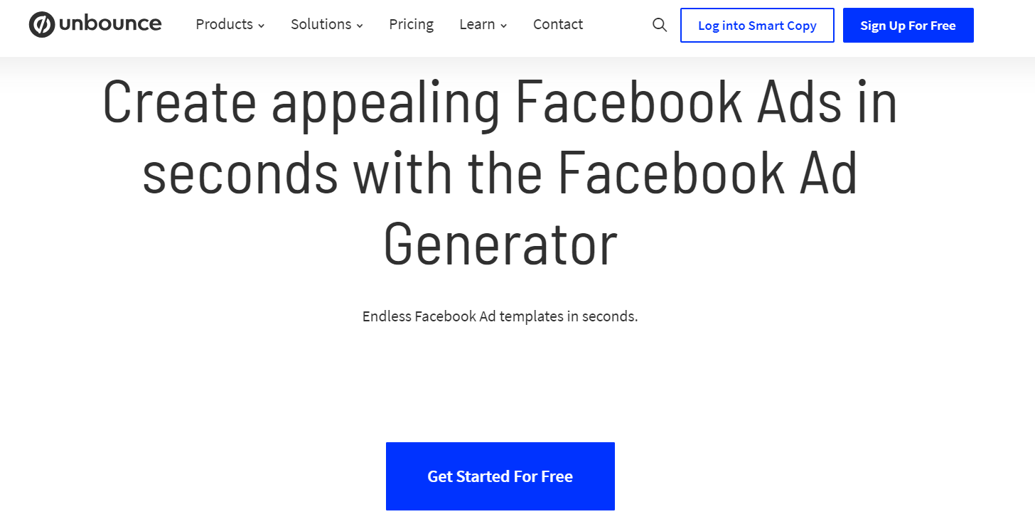 Unbounce's Facebook Ad Generator