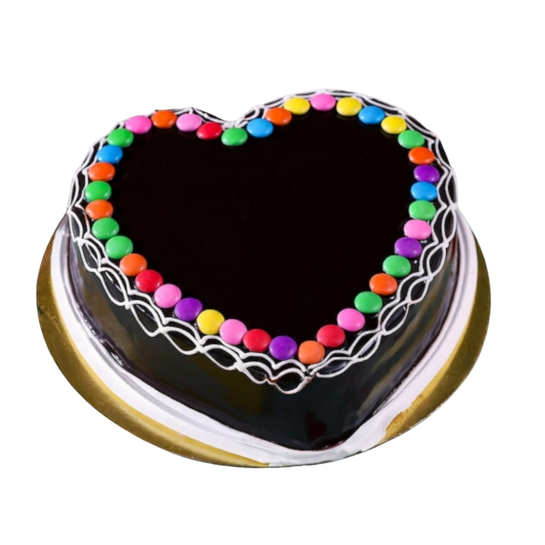Sprinkled Gems Heart Shape Cake - Belly Amy's