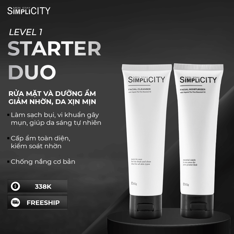 Bộ skincare cho nam toàn diện Level 1- Starter Duo 