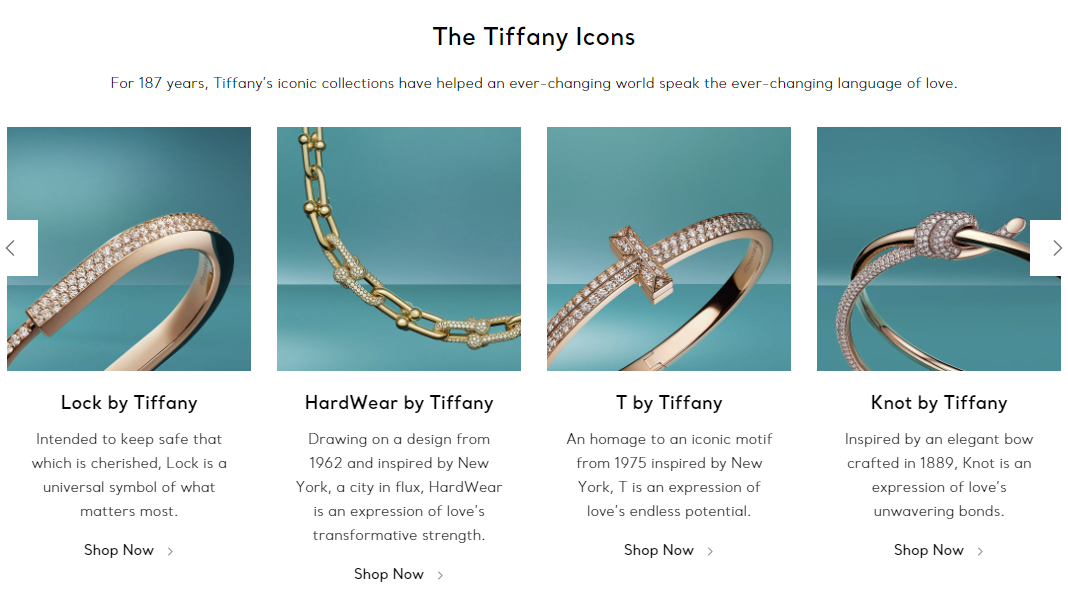 Tiffany and Co product image example SEO for e-commerce