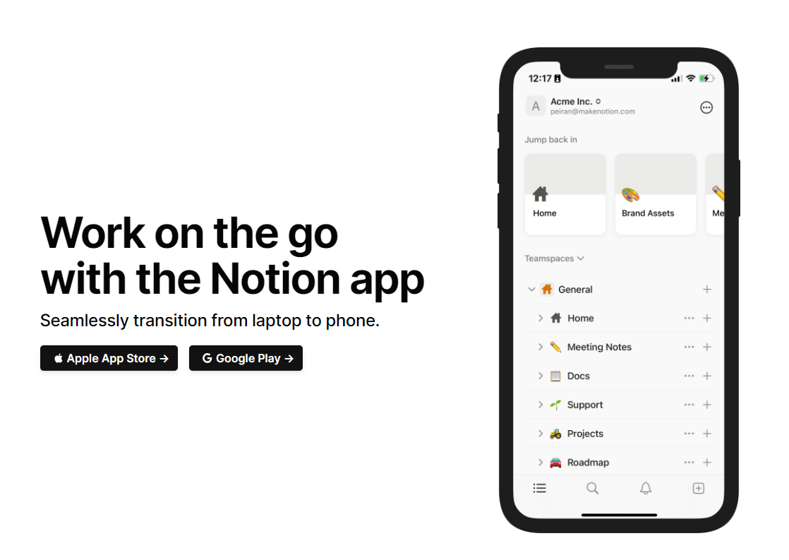 Mobile Apps for Notion