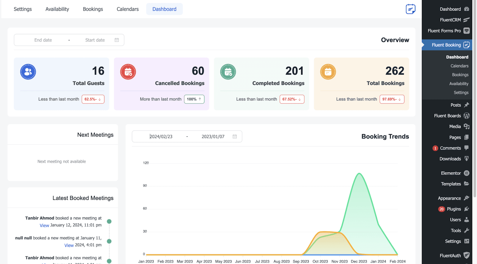 fluentbooking rtl support