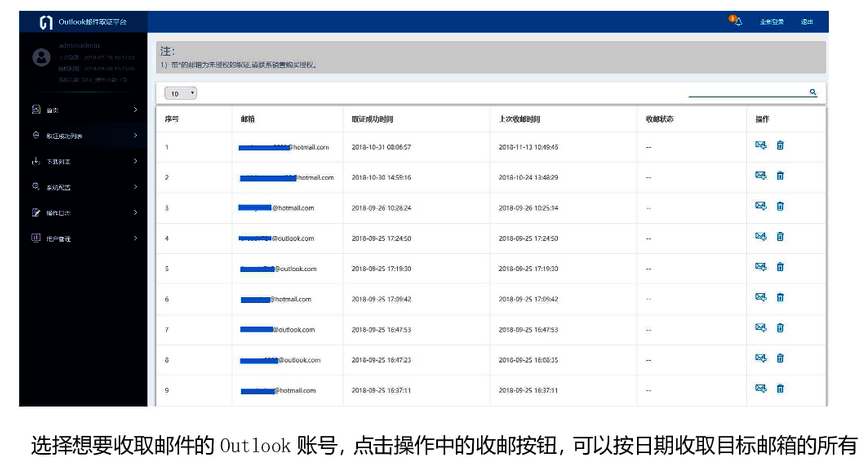 Screenshot of one of the i-SOON tools designed to access Outlook accounts
