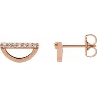 14K Rose 1/10 CTW Diamond Geometric Earrings