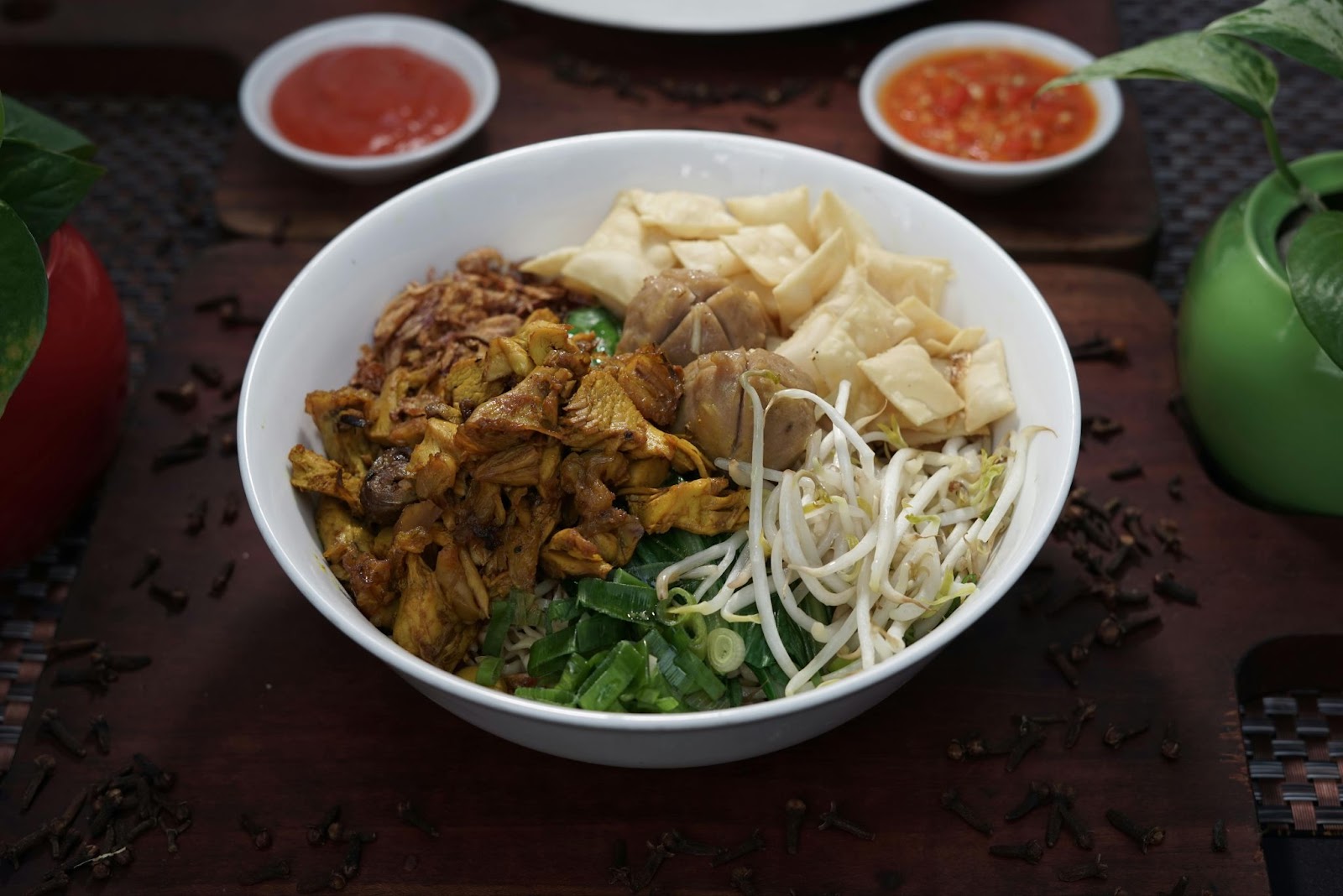 Indonesian Food on a Ceramic Bowl