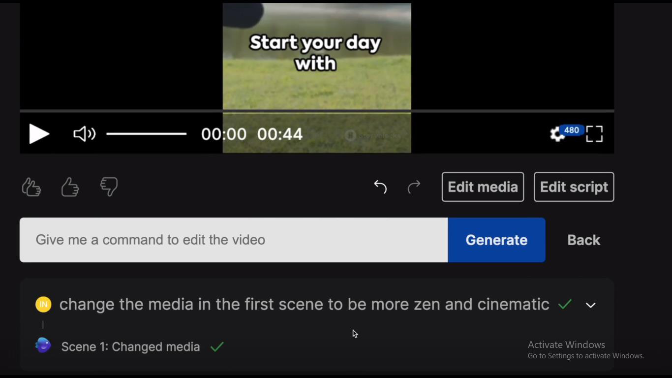 How to make changes to the generated video