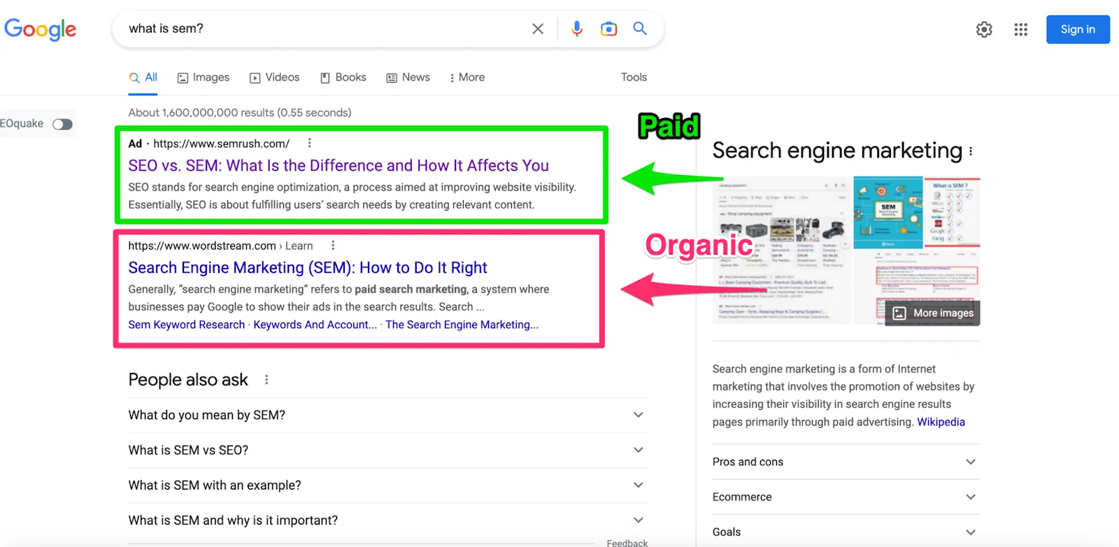 SEO vs. SEM