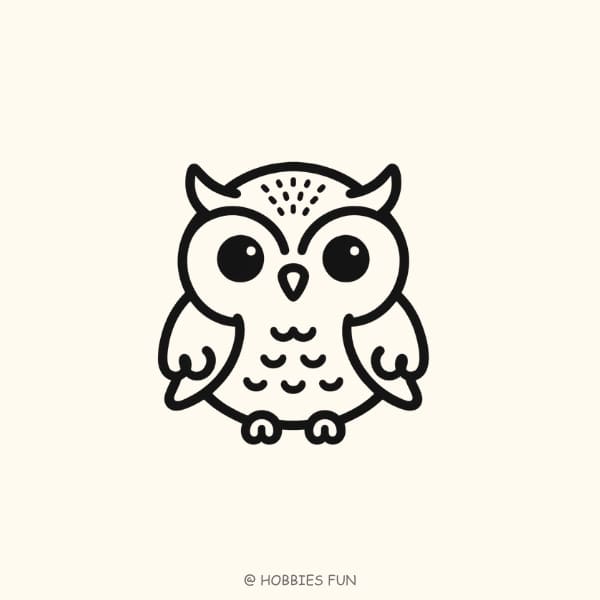 Easy Cute Owl Drawing