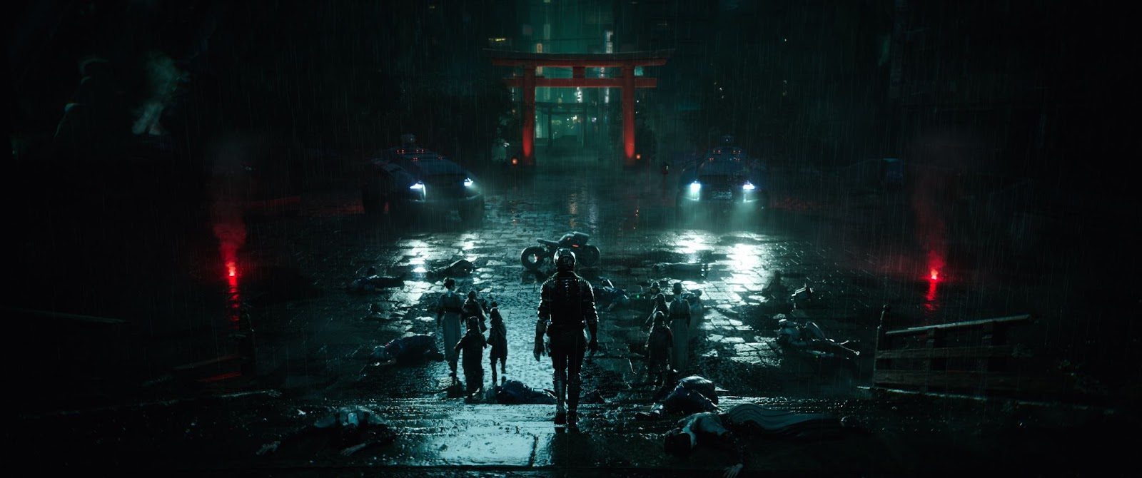 A promotional image of a rainy night from Last Sentinel