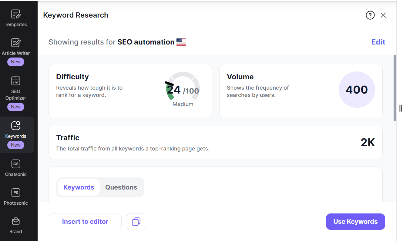 Automation tool for SEO