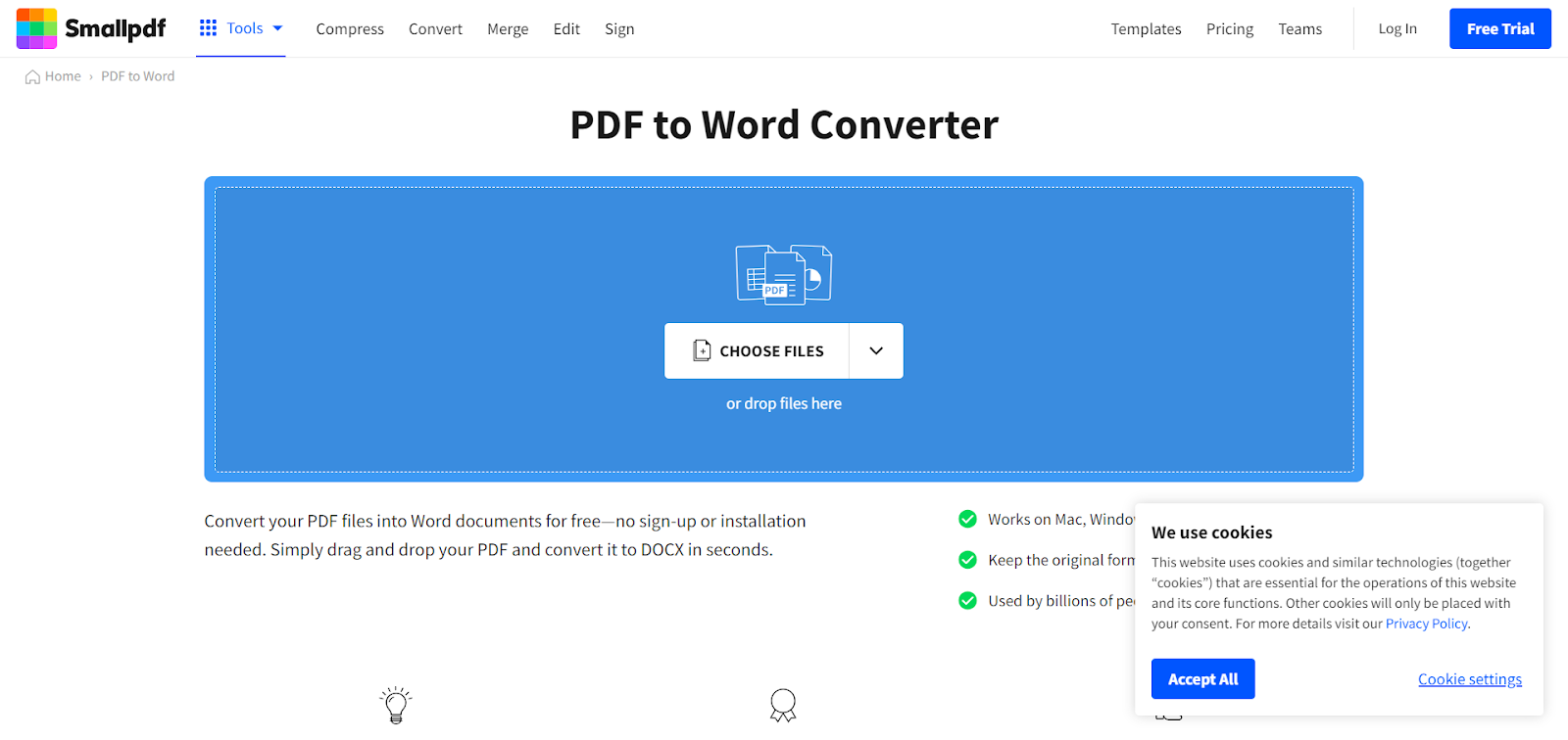 smallpdf converting a pdf to word