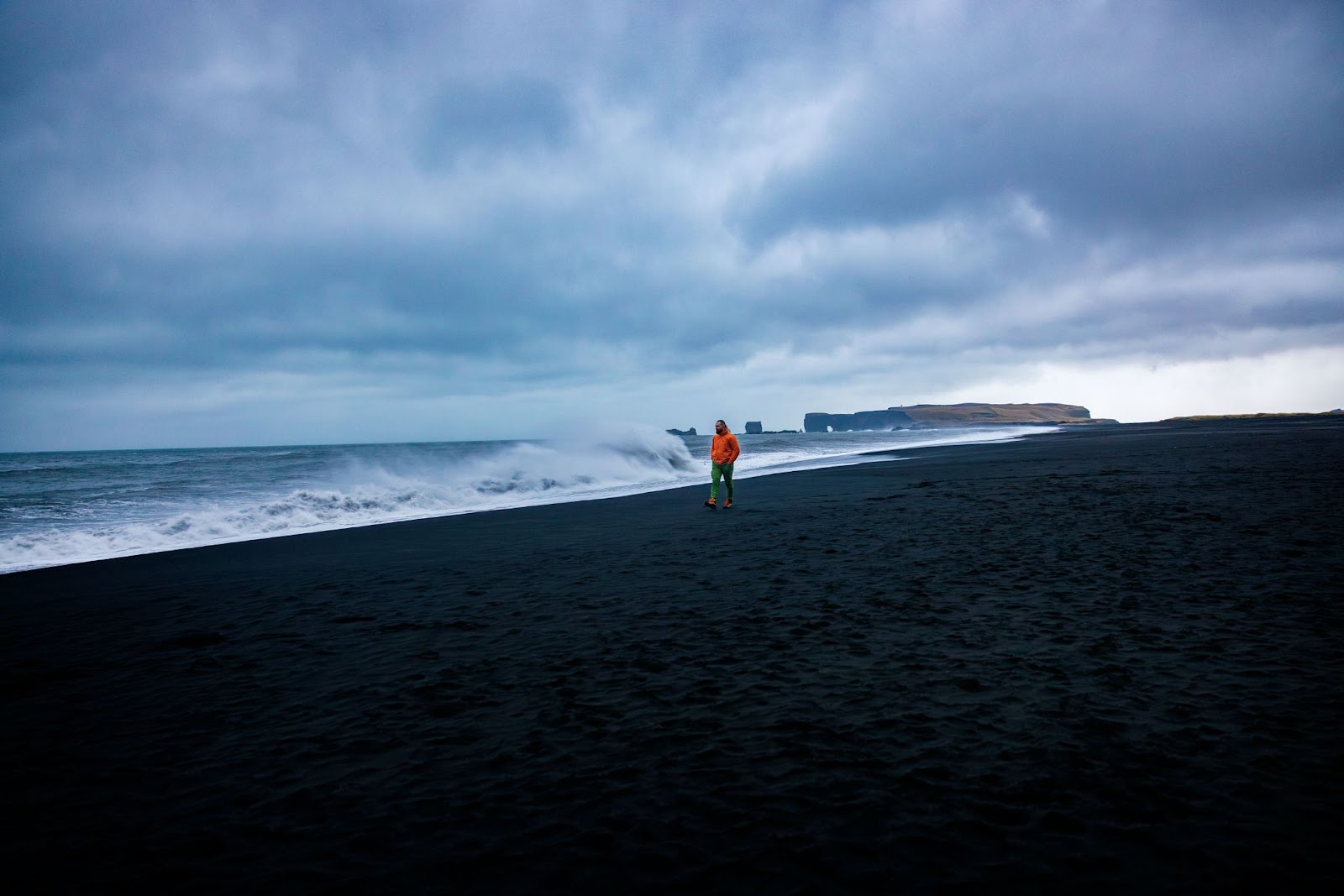 black sand beach