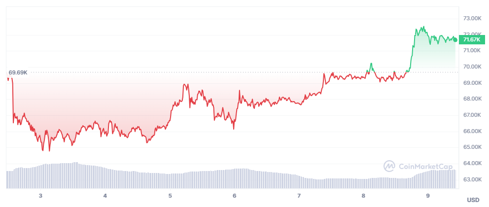 Bitcoin (BTC), weekly graph, source: CoinMarketCap