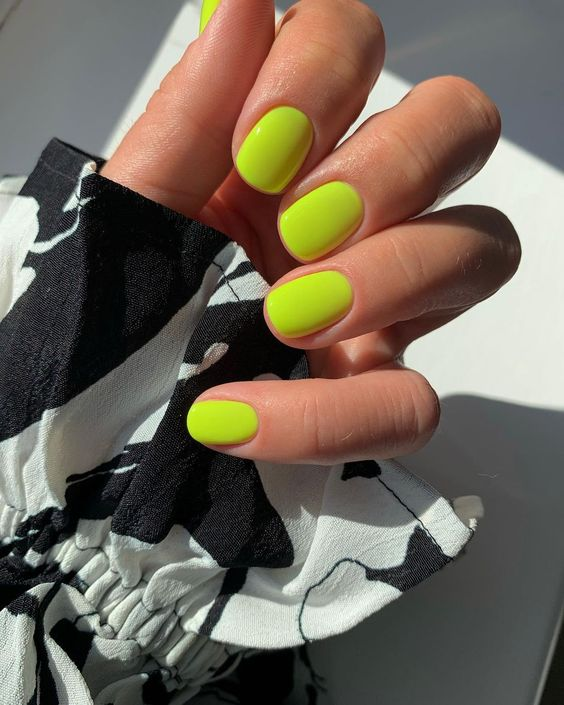 Full view of a gorgeous neon green color