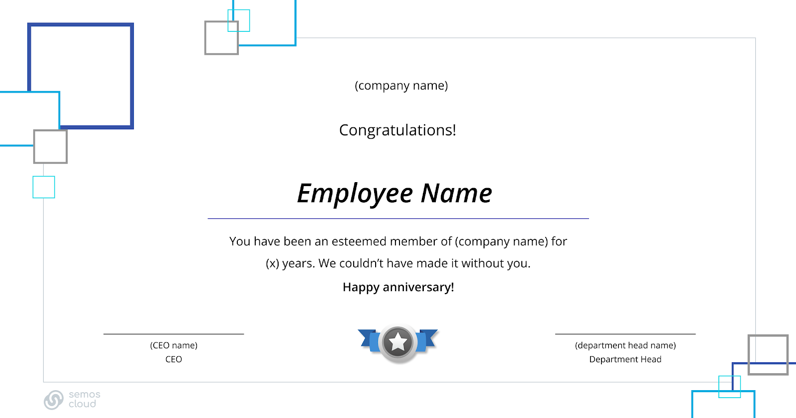 employee years of service template