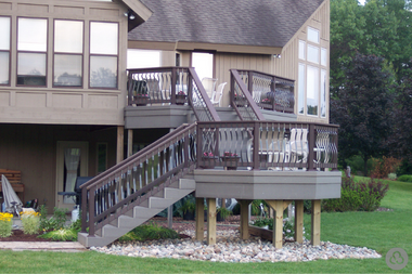 composite decking with stairs and tiers custom built michigan