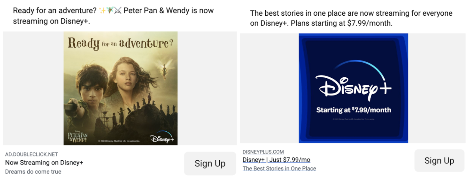 Disney & Disney+ PPC Ads 