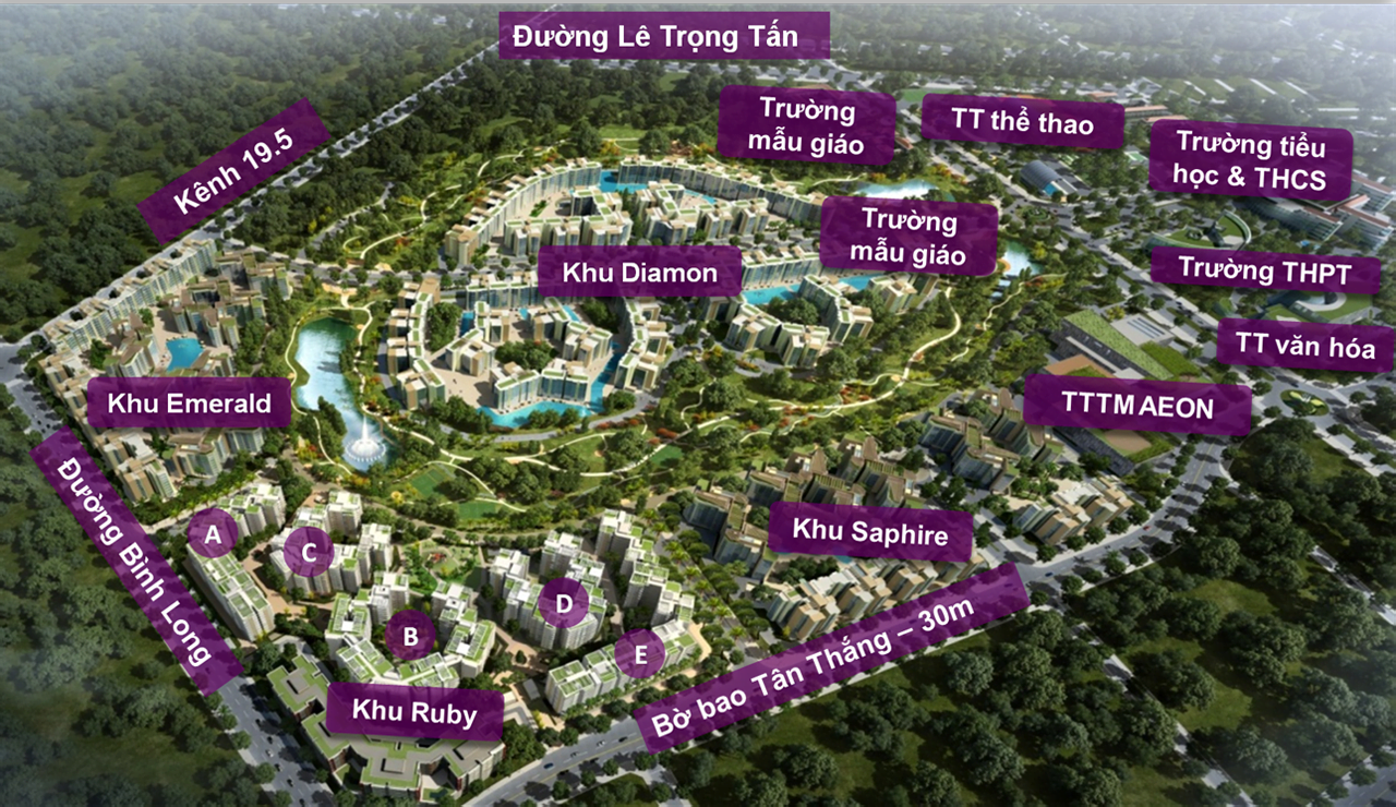 MẶT BẰNG TỔNG THỂ CELADON CITY - Khu đô thị Celadon City