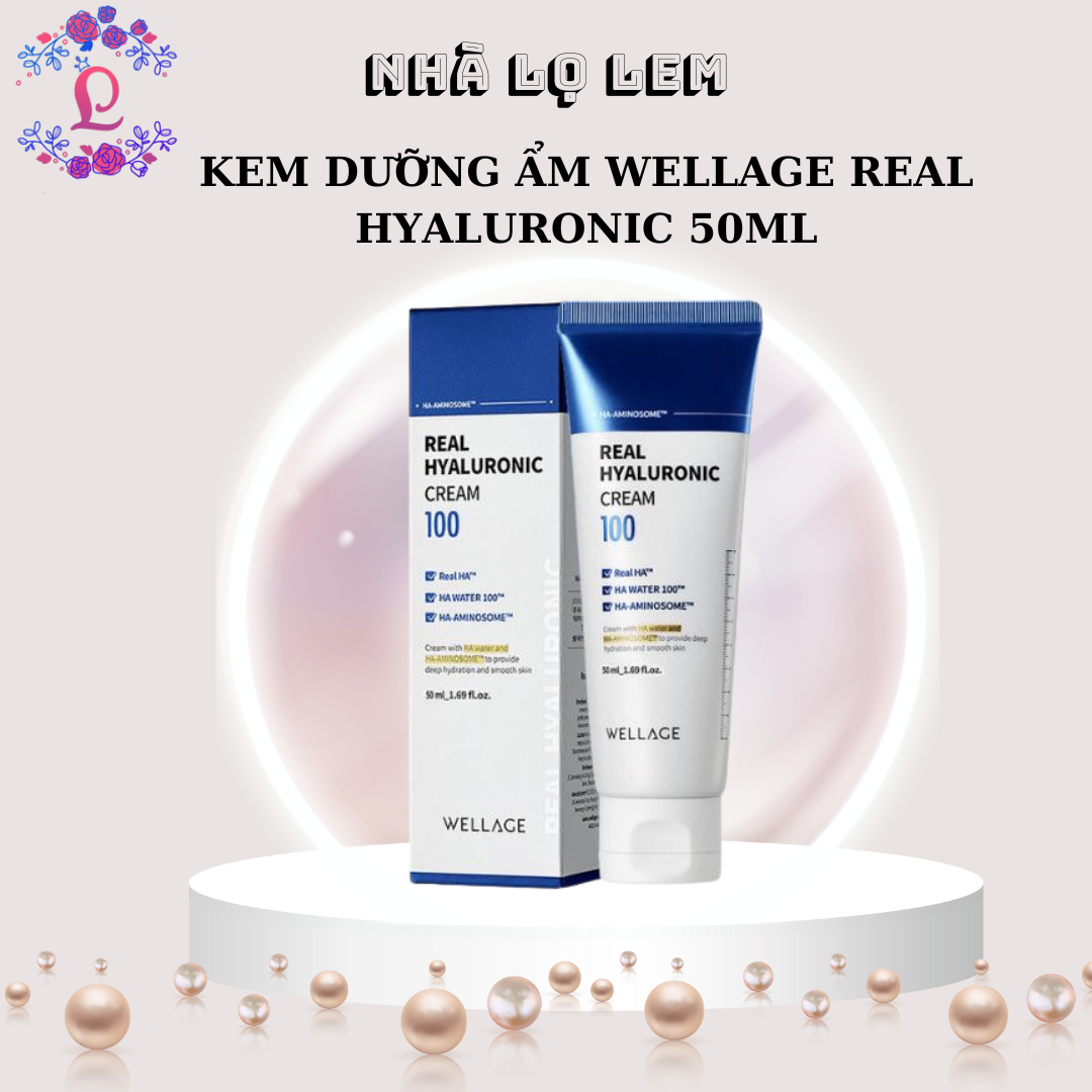 Kem dưỡng ẩm cho da nhạy cảm Wellage Real Hyaluronic Cream