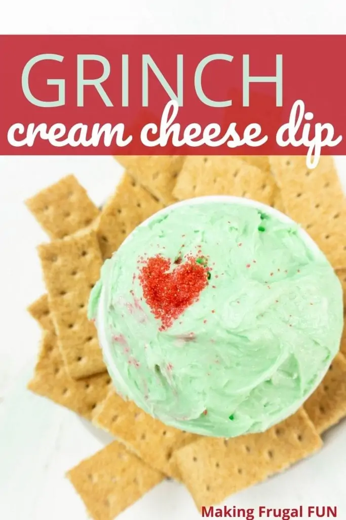grinch cream cheese cookie dip with crackers