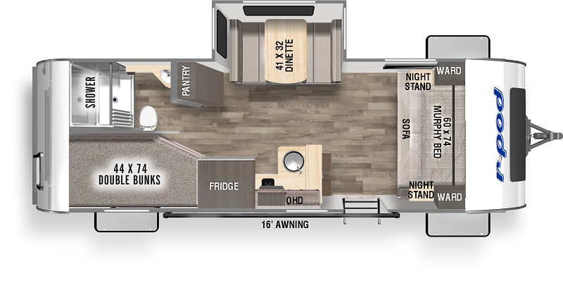 10 Best Travel Trailers for Half-Ton Trucks For 2024 Forest River r-pod 203 floor plan