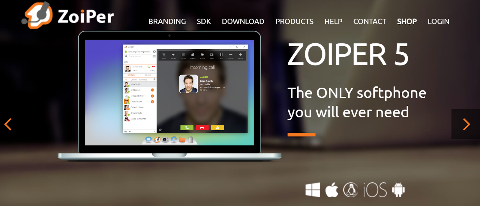 ZoiPer website snapshot highlighting the services it offers.