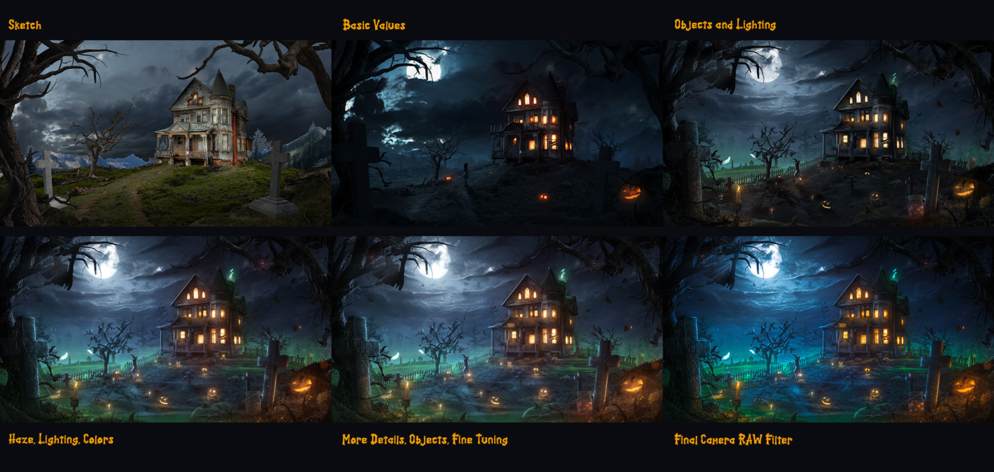 Halloween pumpkin spooky ghost horror Scary fantasy photomanipulation Halloween Design hollow