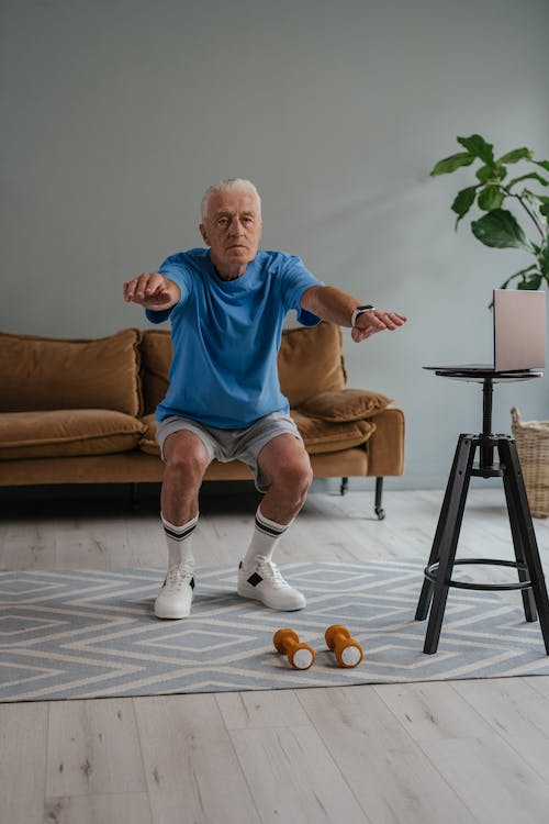 Free An Elderly Man Exercising Stock Photo