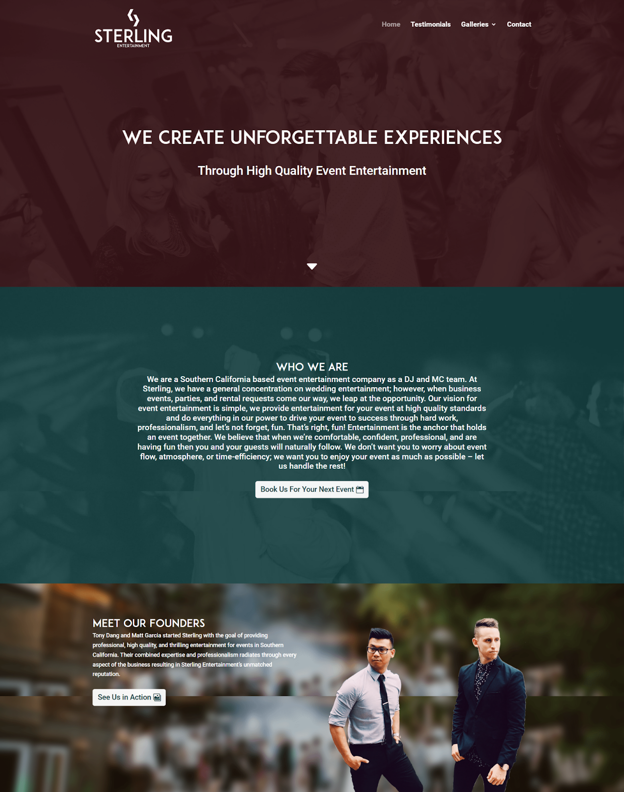 entertainment website examples, Sterling Entertainment