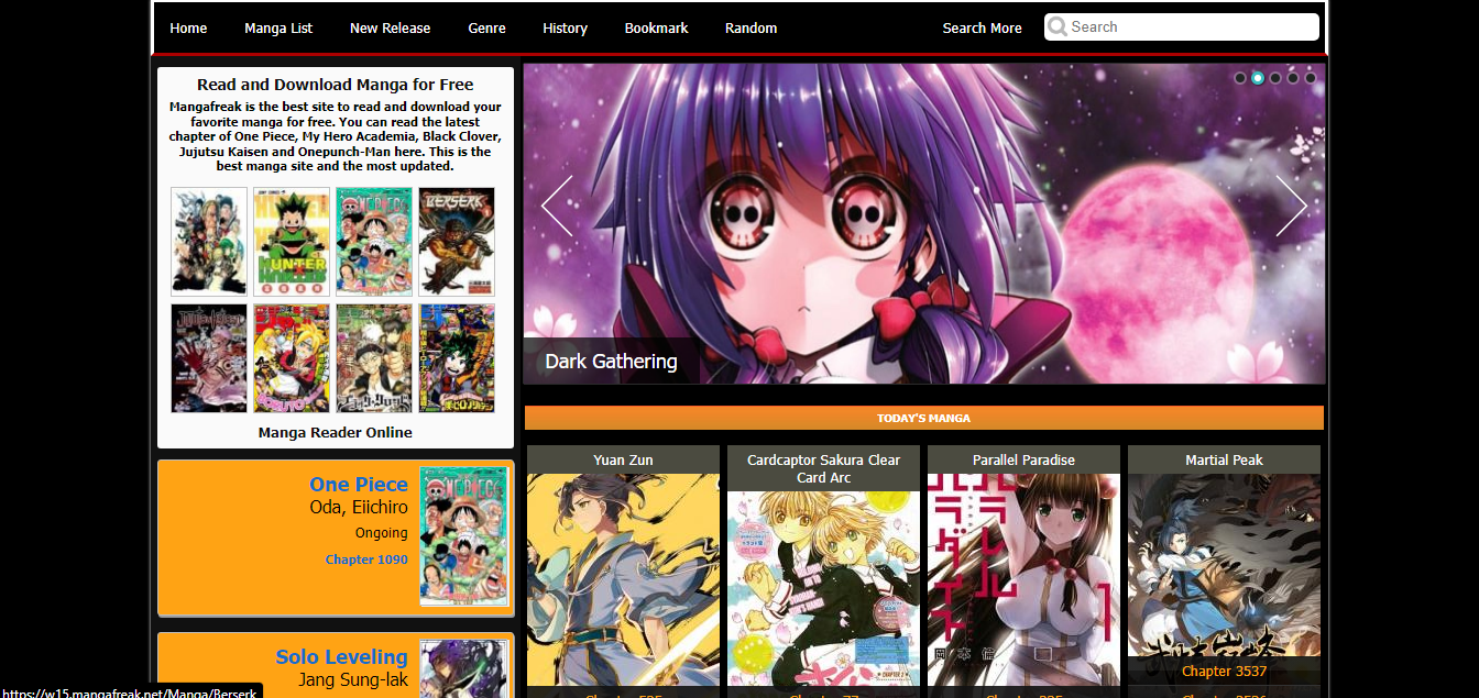 ScreenShot Taken from site Mangafreak
