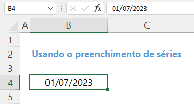 Preenchimento de séries no excel