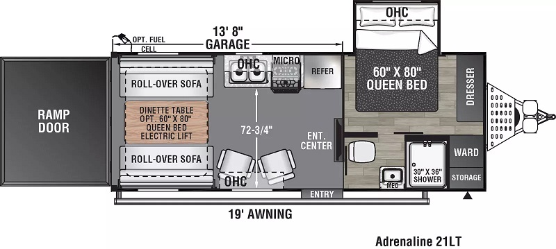 Coachmen Adrenaline 21LT floor plan