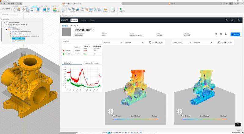 1000 Kelvin’s Amaize is now integrated in Autodesk Fusion 360, enabling engineers to analyze and correct their AM designs seamlessly.