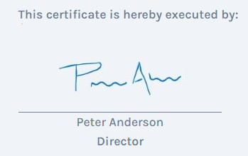 sign the certificate 