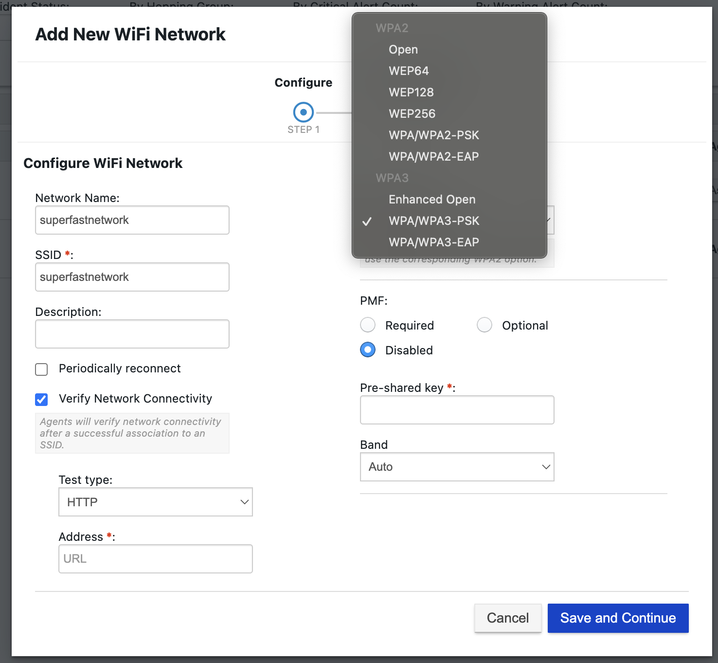 WiFi network configuration for WiFi 6