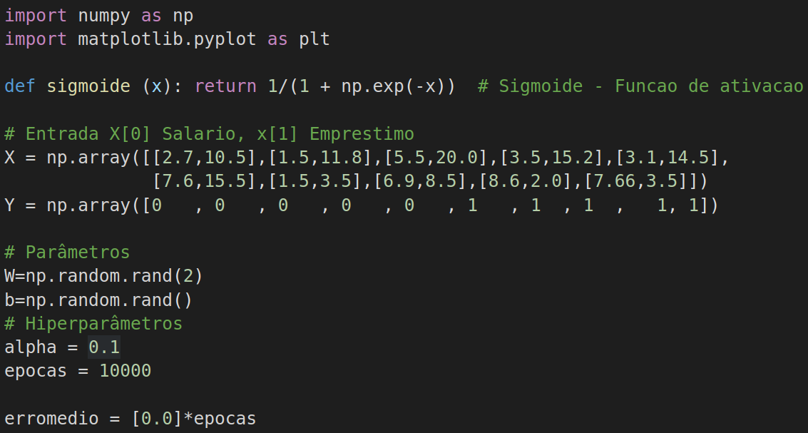 executar usando o módulo Numpy