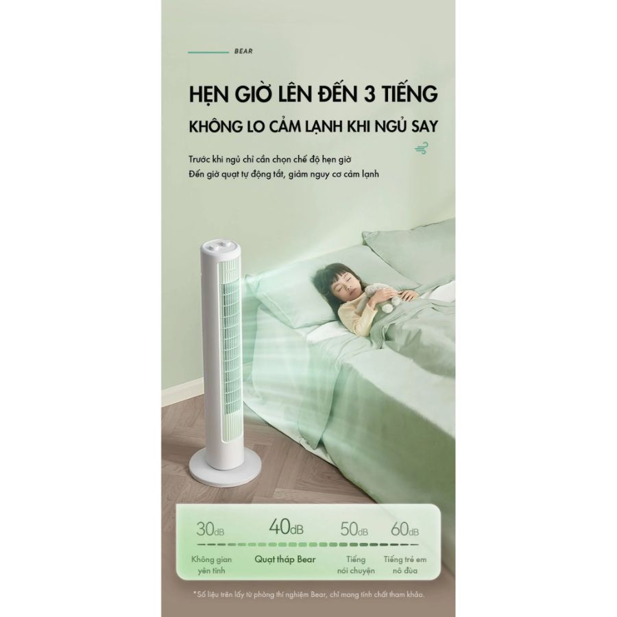 Quạt điện tháp điều hòa xoay 90 độ Bear DFS-D40G1