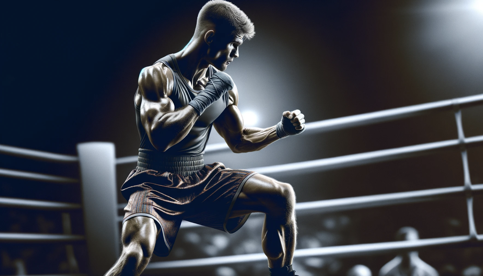 AI generated image of a man training for boxing