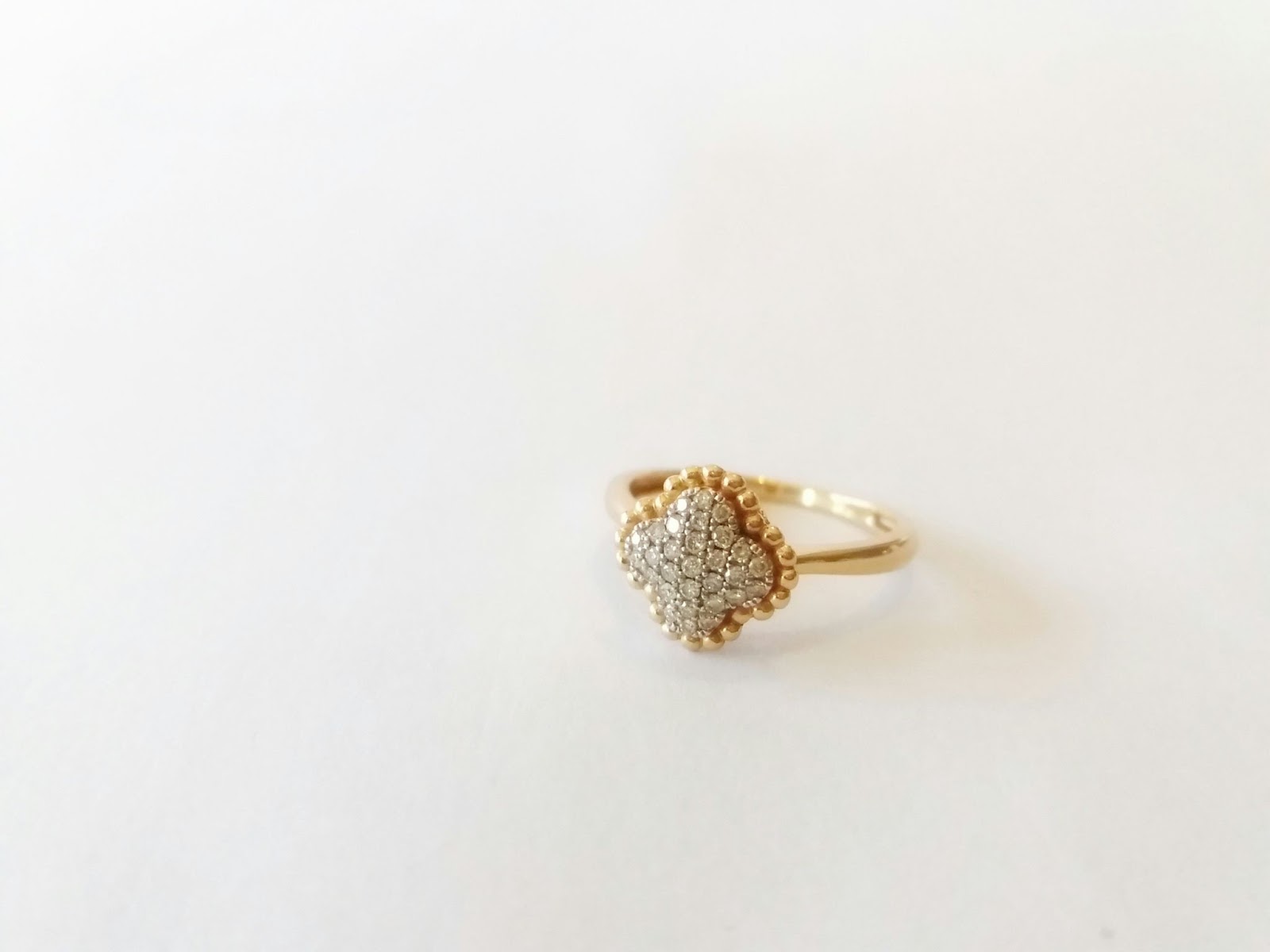 yellow gold ring with stones 