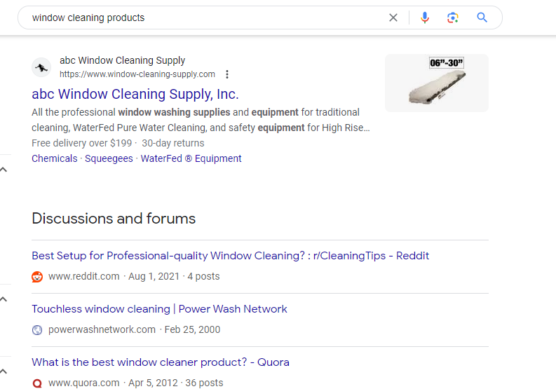 google searh ads example for amazon products