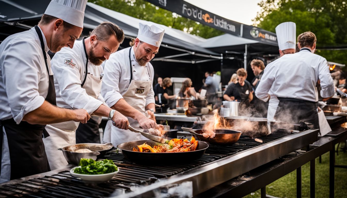 Chefs cooking at the Austin Food & Wine Festival.