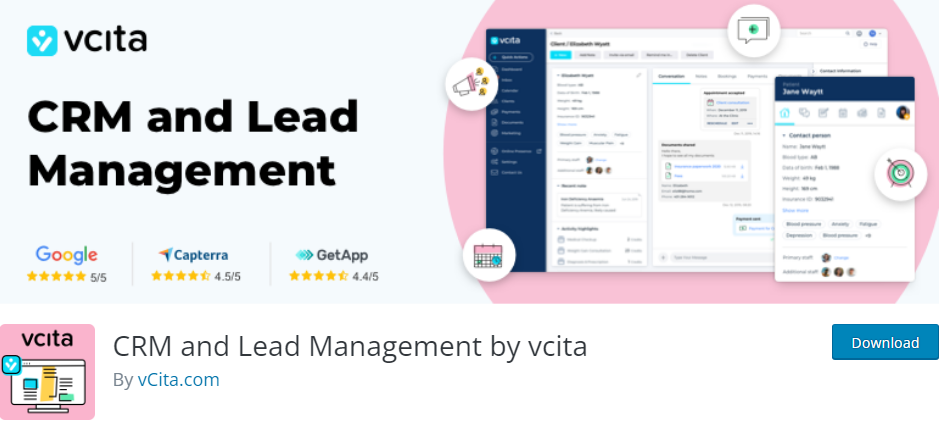 vCita CRM and Lead Management Plugin