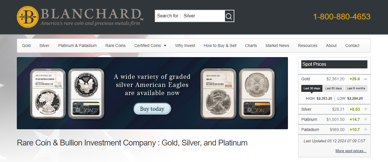 Blanchard Gold homepage