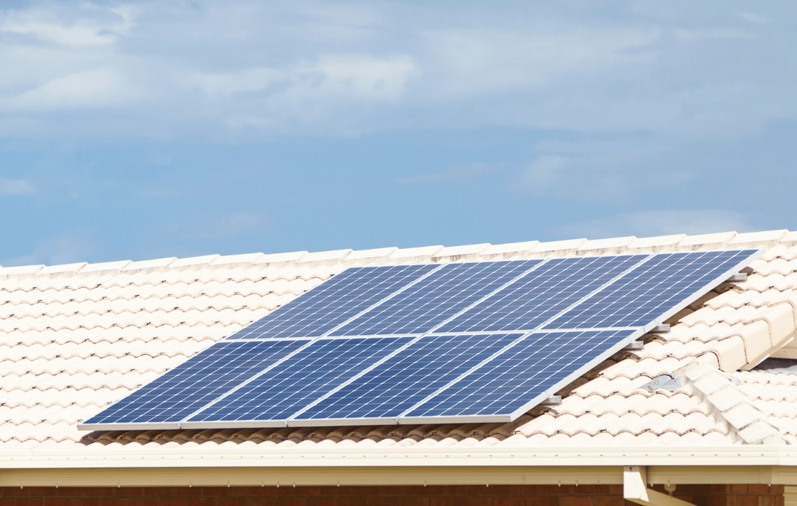 Solar Panel Grid on Roof