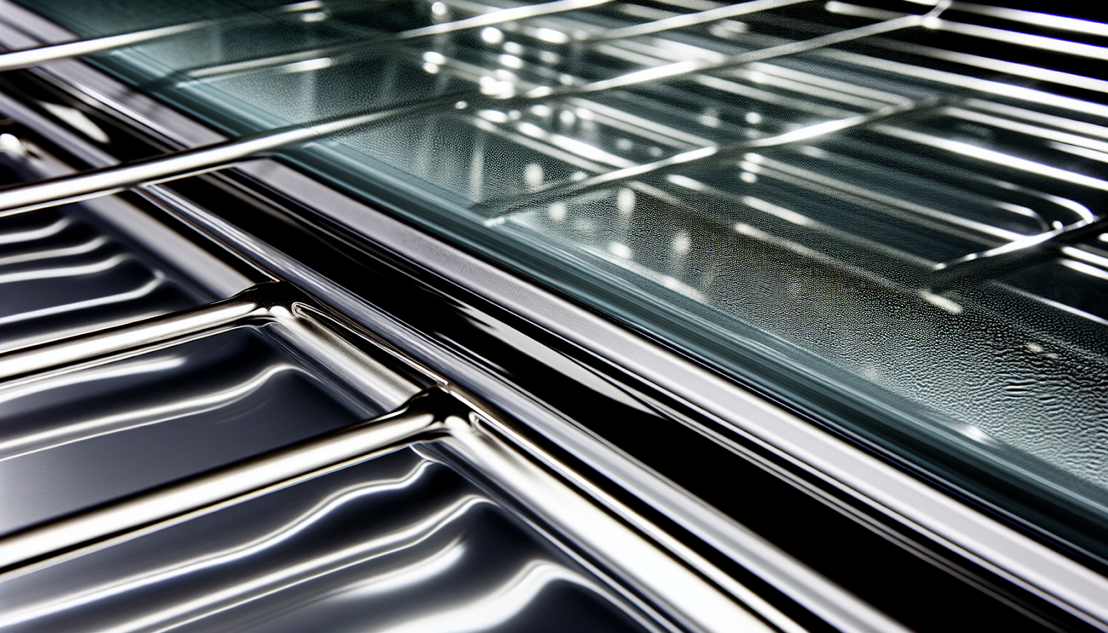 Sparkling clean oven door glass