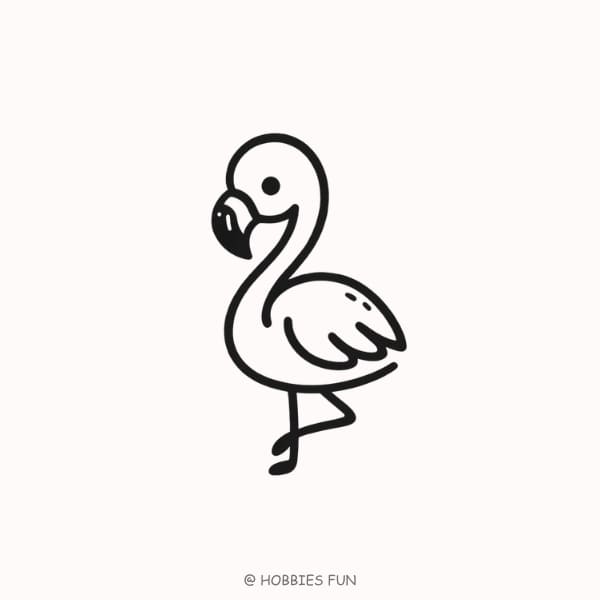 Cute Flamingo Drawing