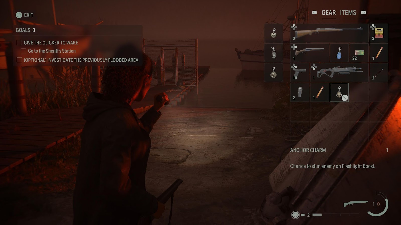 An in game screenshot of Saga's inventory from Alan Wake 2. 