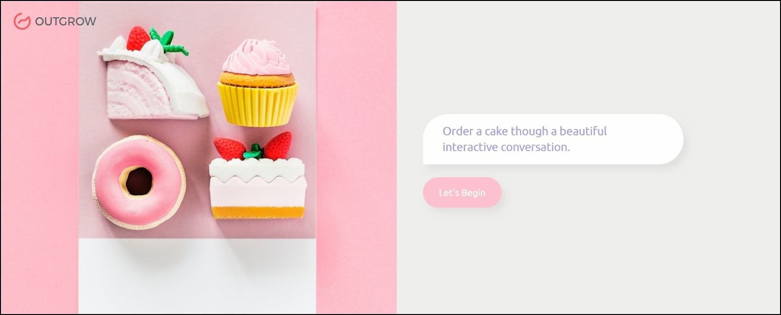 Outgrow's cake ordering chatbot