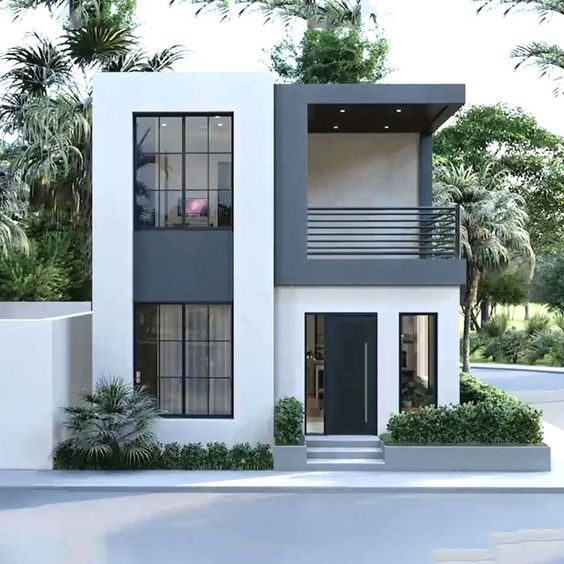 Minimal small house front design