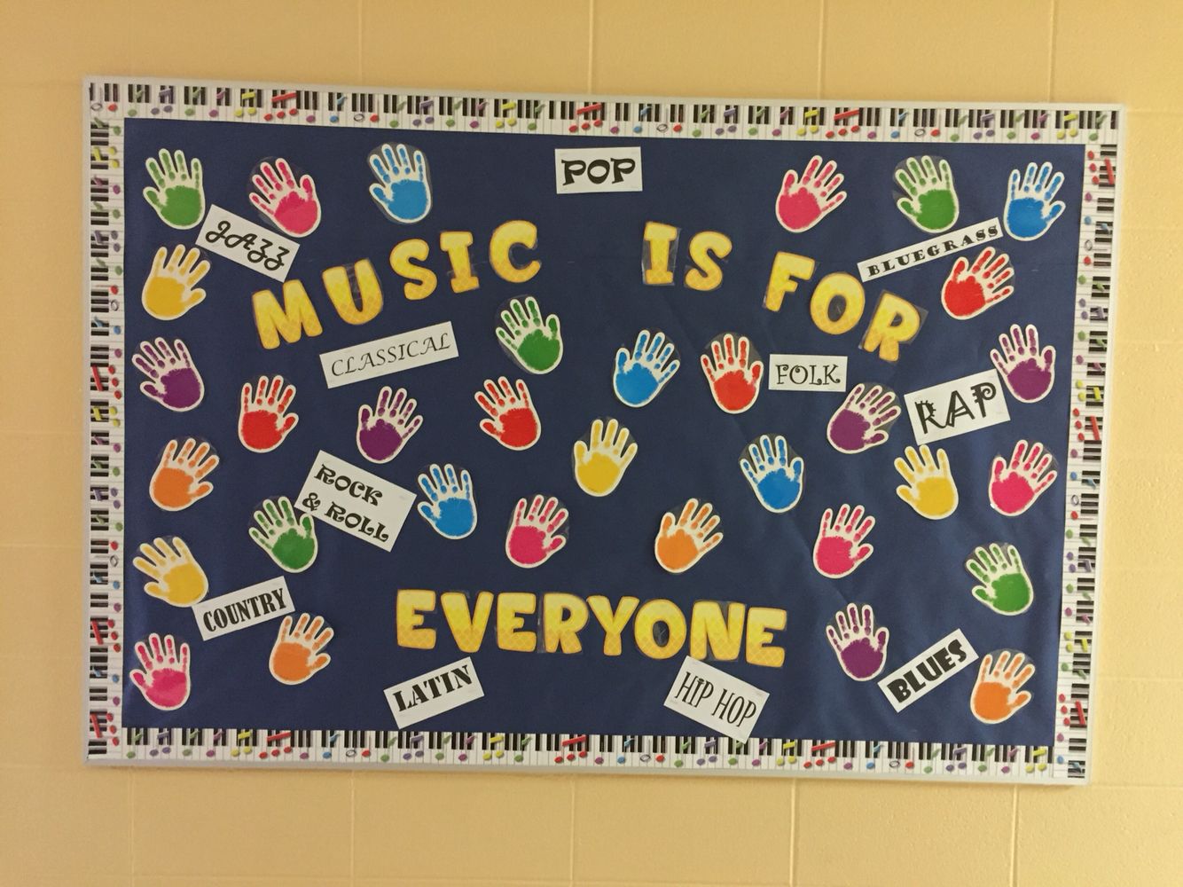 Music themed bulletin board with genres | Music themed, Rock and roll ...